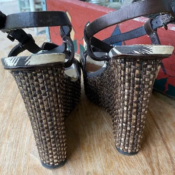 Sam Edelman Tate‎ Woven Wedge Heeled Sandals - Picture 8 of 11
